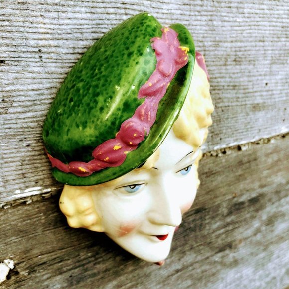 Antique Art Deco Lady Face Wall Hanging 1930’s - Picture 5 of 10